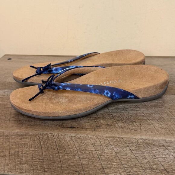 Vionic Women's Bella Navy Poppy Print Sandals women’s size 9 shoes - Picture 2 of 6
